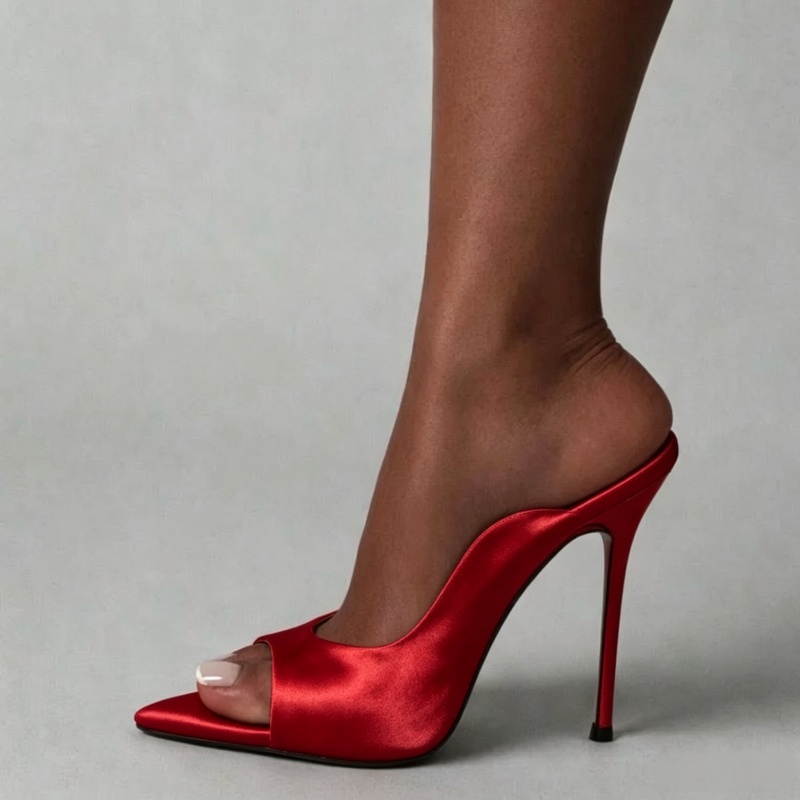 Slip Dress Satin - MKKHOU Scarpe Eleganti da Donna, Nuove